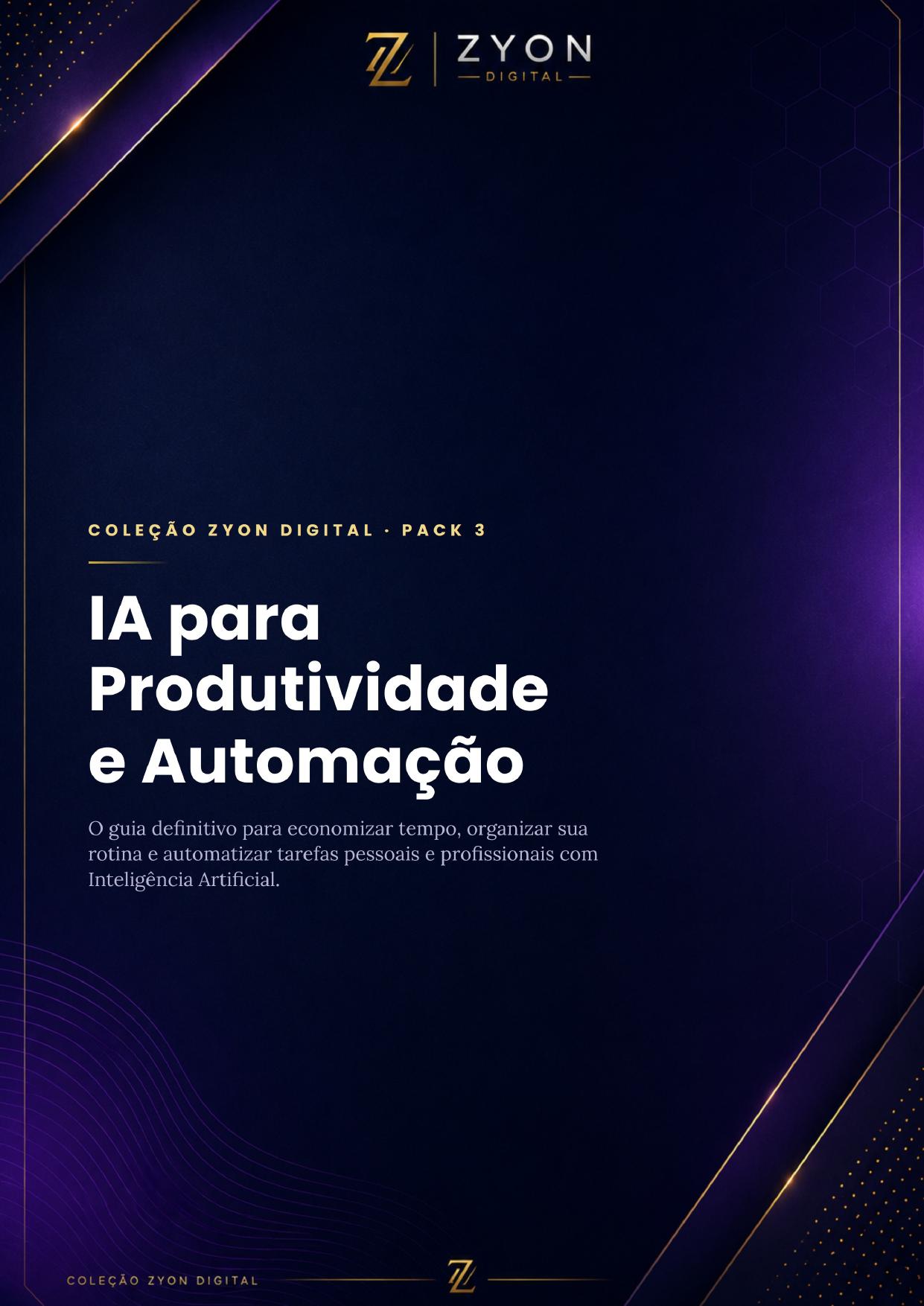 Capa do material IA para Produtividade e Automação da Zyon Digital
